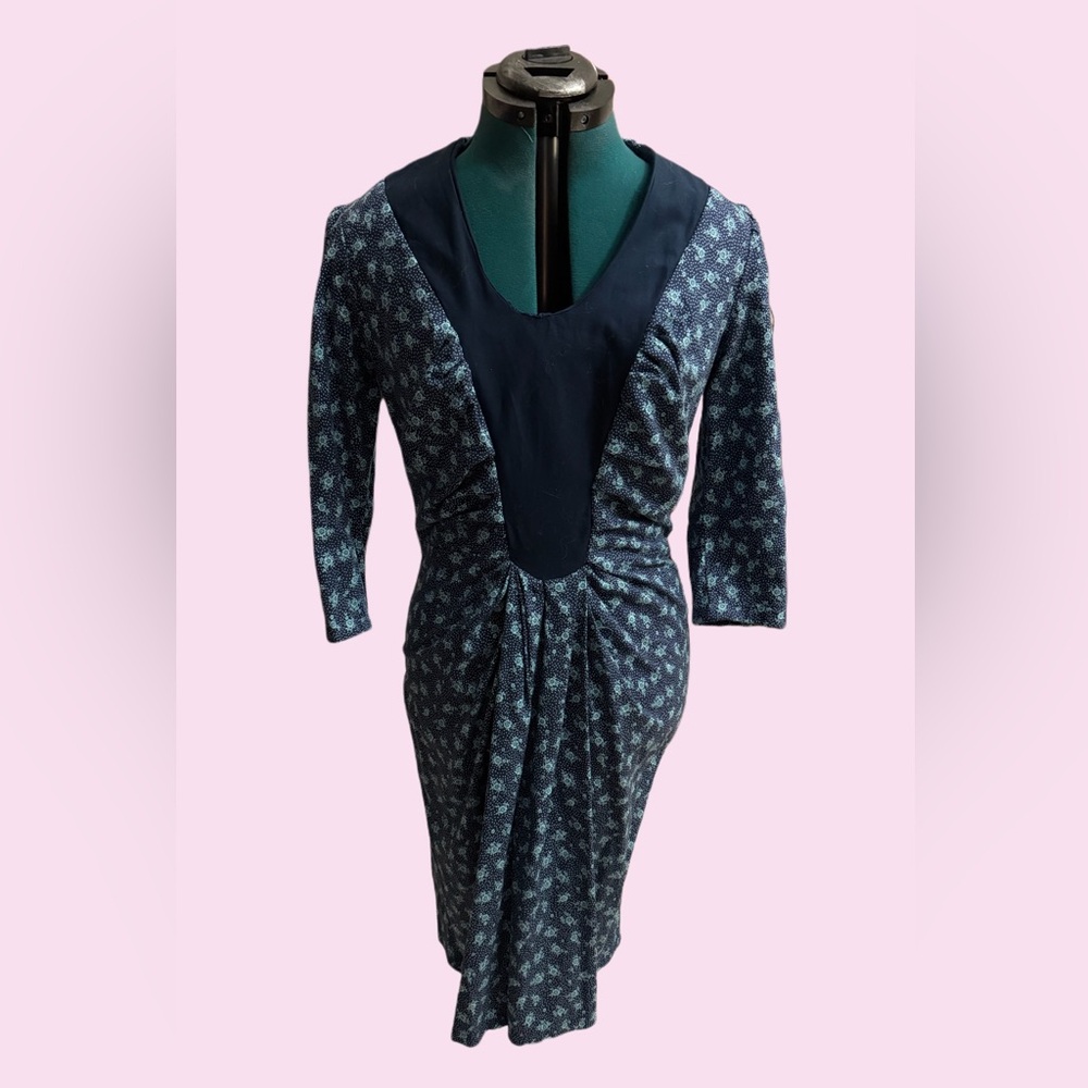 Navy & Teal Handmade 40s style dress